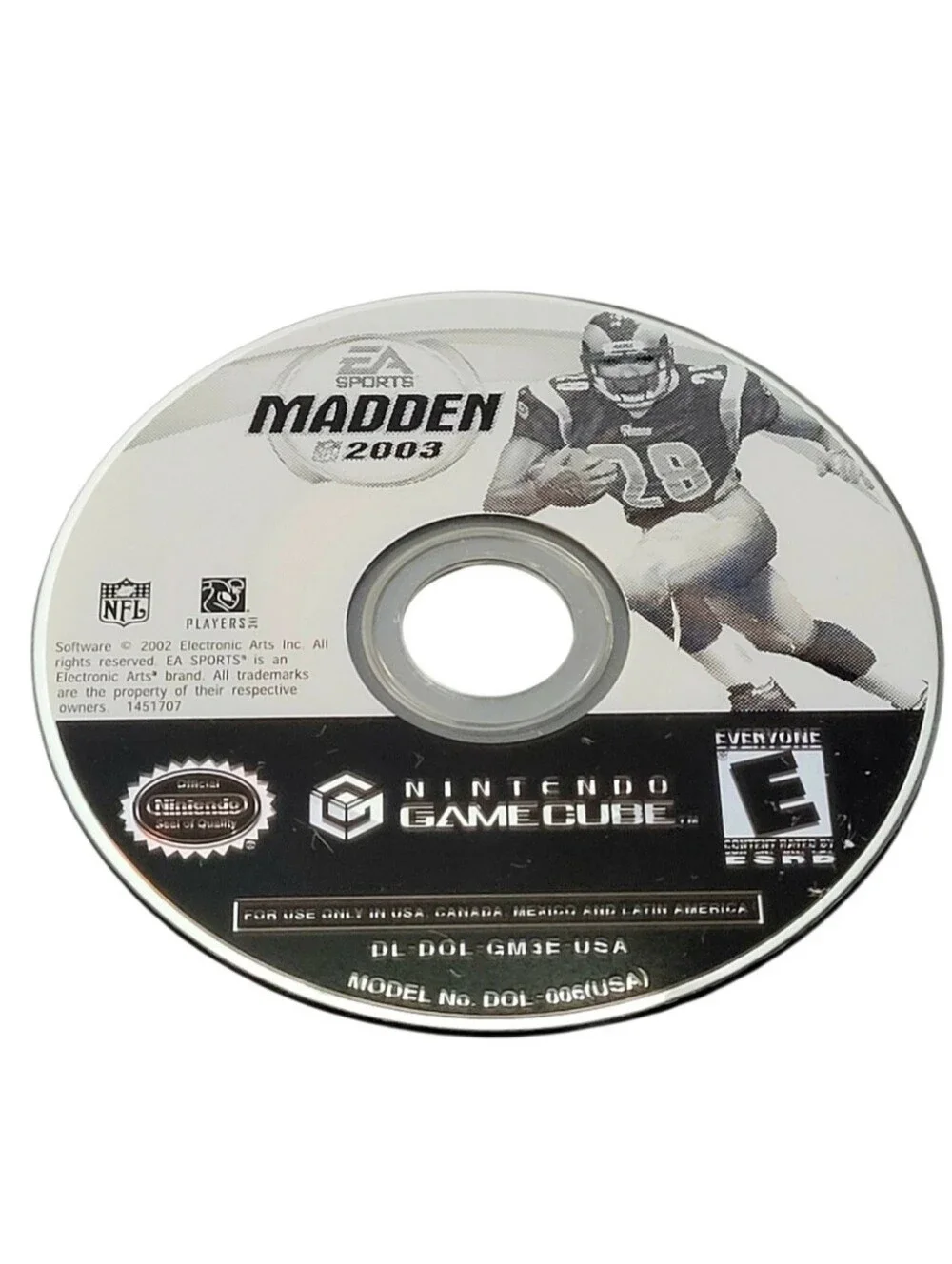 Madden NFL 2003 (Nintendo GameCube, 2002) DISC ONLY Includes Paper Sleeve. The p